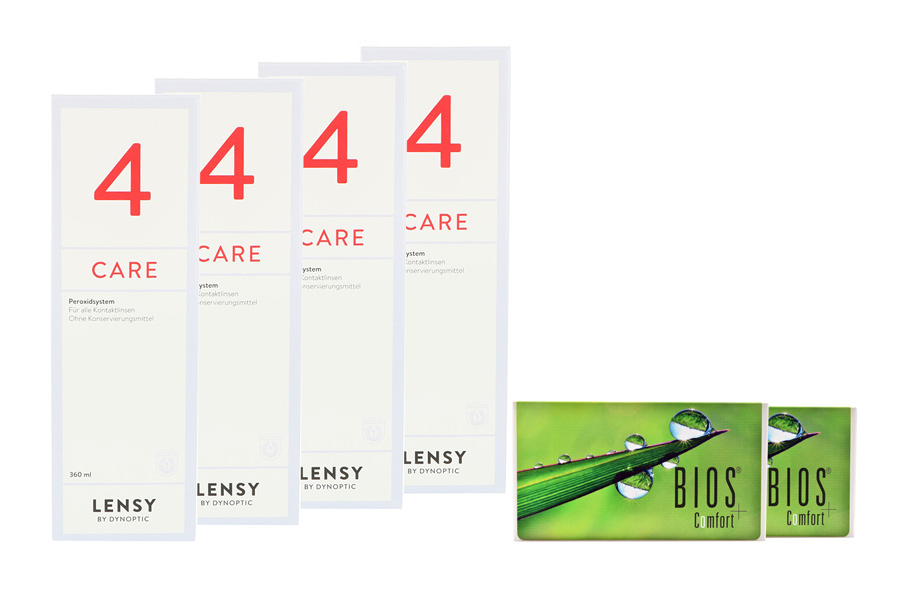 Sparpakete Kontaktlinsen mit Linsenmitteln Bios Comfort 2 x 6 Monatslinsen + Lensy Care 4 Halbjahres-Sparpaket