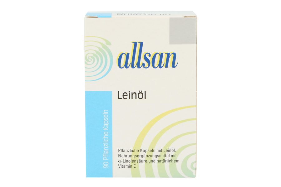 Augenvitamine allsan Leinöl 90 Kapseln Omega-3 Nahrungsergänzung