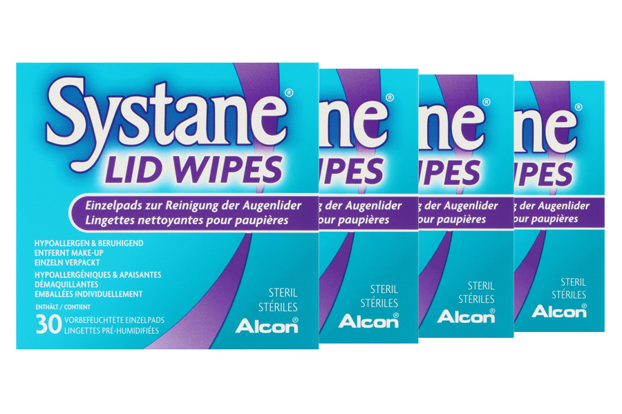 Pflegemittel Systane Lid Wipes 4 x 30 vorbefeuchtete Pads