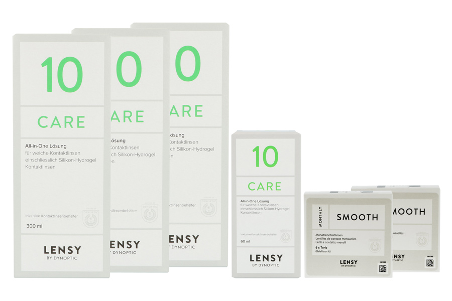 Sparpakete Kontaktlinsen mit Linsenmitteln Lensy Monthly Soft Toric 2 x 6 Monatslinsen + Lensy Care 10 Halbjahres-Sparpaket