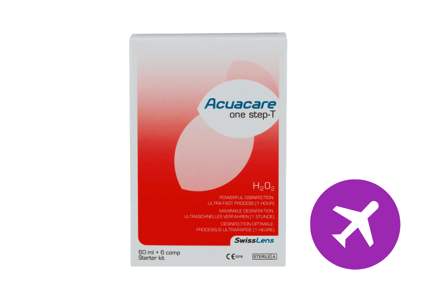 Sparpakete Linsenmittel Acuacare One Step-T 60 ml Peroxid-Lösung Flight-Pack