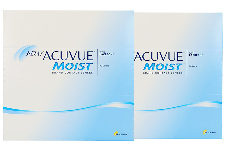 Sphärische Kontaktlinsen 1-Day Acuvue Moist 2 x 90 Tageslinsen Sparpaket für 3 Monate von J&J