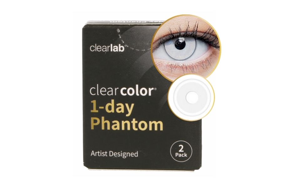 Farbige Kontaktlinsen ohne Stärke Clear Color 1-day Phantom White Out farbige Tageslinsen