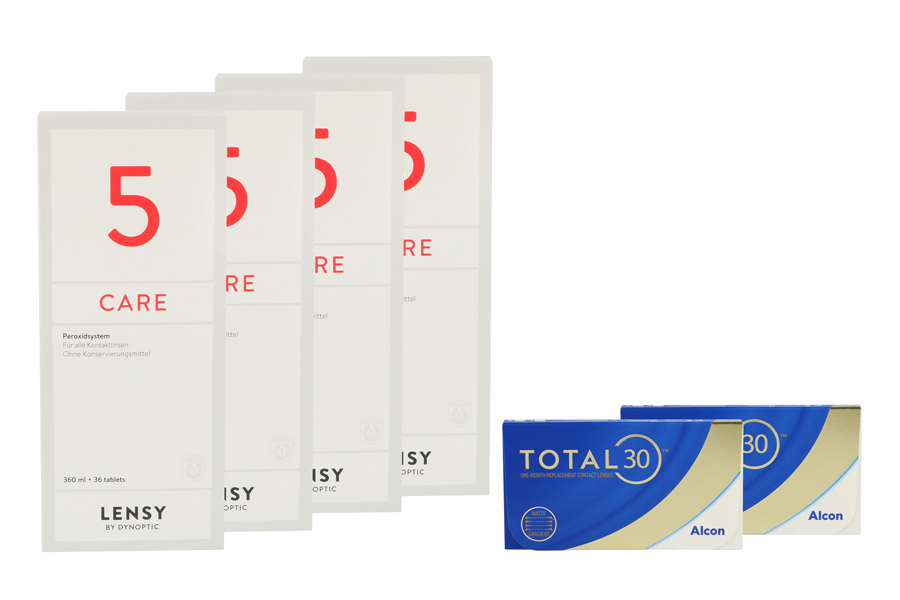Sparpakete Kontaktlinsen mit Linsenmitteln Total 30 2 x 6 Stück Monatslinsen + Lensy Care 5 Halbjahres-Sparpaket