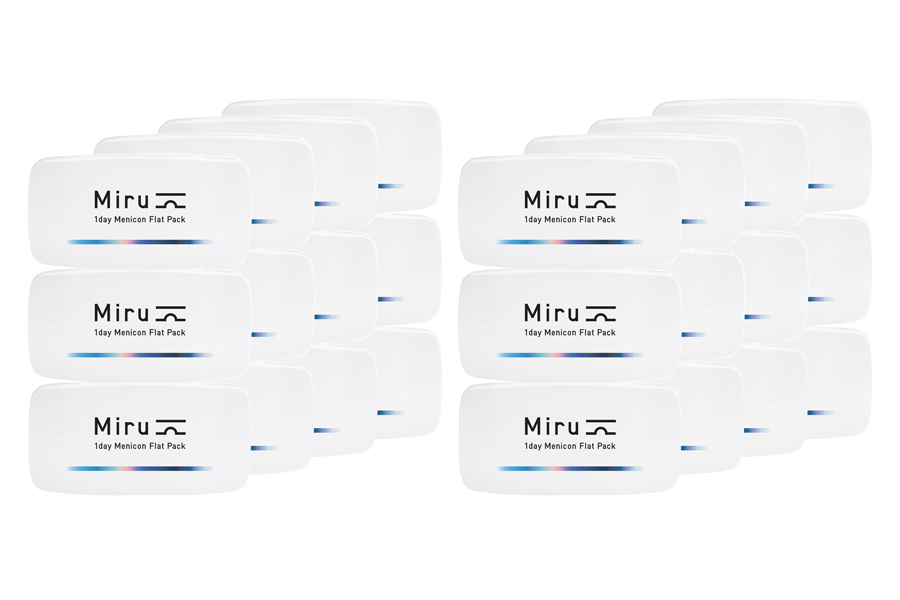 Sphärische Kontaktlinsen Miru 1 day Flat Pack 8 x 90 Tageslinsen Sparpaket 12 Monate