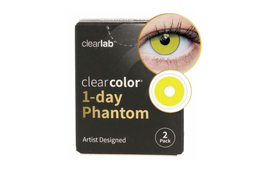 Farbige Kontaktlinsen ohne Stärke Clear Color 1-day Phantom Yellow Zombie farbige Tageslinsen