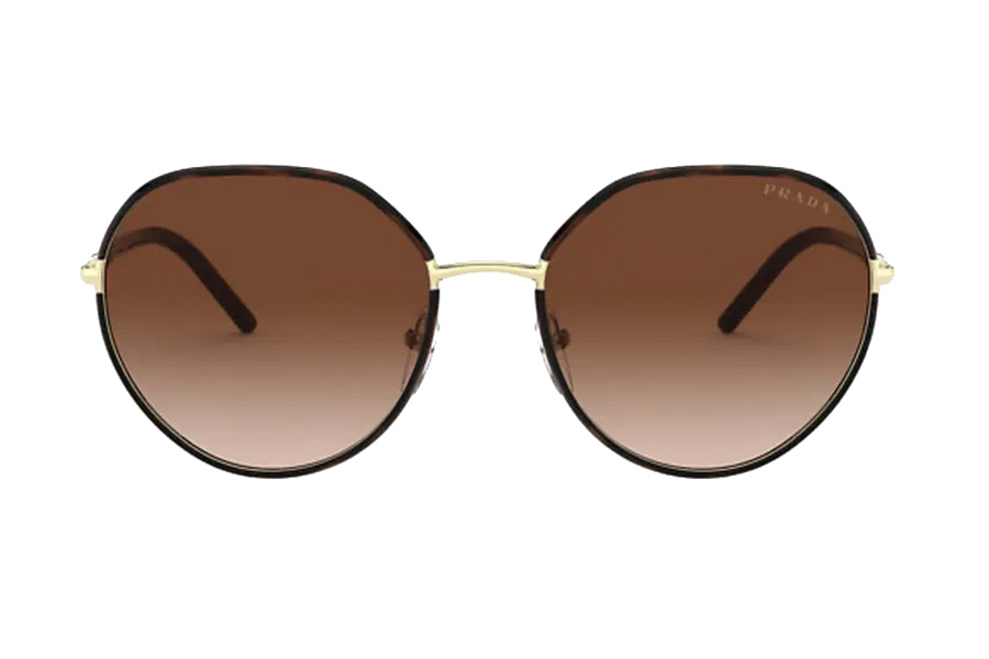 Brillenmarken Prada 65XS 2AU-6S1 Gold / Havanna Sonnenbrille