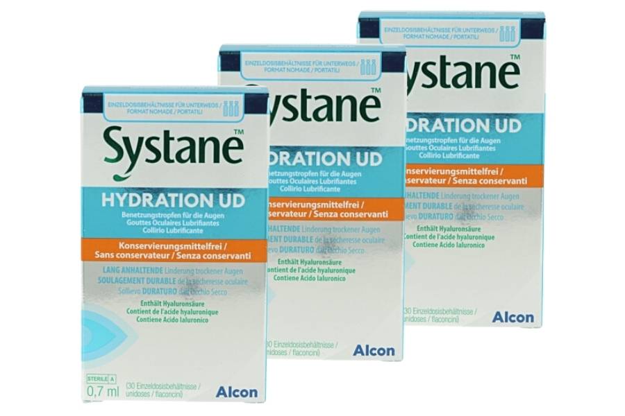 Augentropfen ohne Konservierungsmittel Systane Hydration UD 3 x 30 x 0,7 ml Augentropfen