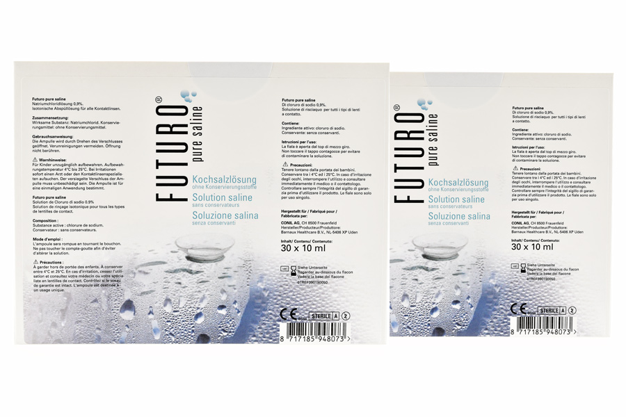 Sparpakete Linsenmittel Futuro Pure Saline Unidose 2 x 30 x 10 ml Kochsalzlösung