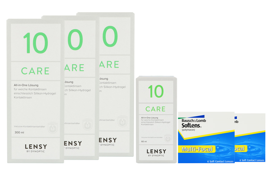 Sparpakete Kontaktlinsen mit Linsenmitteln SofLens Multi-Focal 2 x 6 Monatslinsen + Lensy Care 10 Halbjahres-Sparpaket