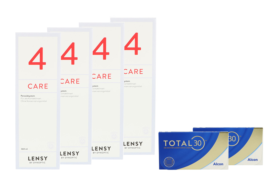 Sparpakete Kontaktlinsen mit Linsenmitteln Total 30 2 x 6 Stück Monatslinsen + Lensy Care 4 Halbjahres-Sparpaket