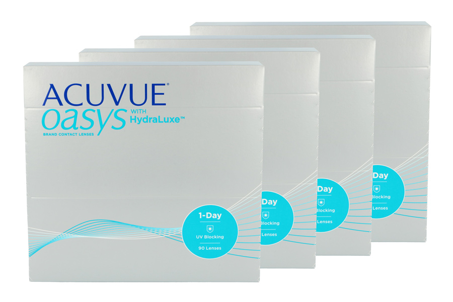 Sphärische Kontaktlinsen Acuvue Oasys 1-Day 4 x 90 Tageslinsen Sparpaket für 6 Monate von J&J