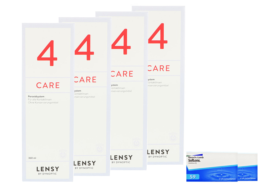Sparpakete Kontaktlinsen mit Linsenmitteln SofLens 59 2 x 6 Monatslinsen + Lensy Care 4 Halbjahres-Sparpaket