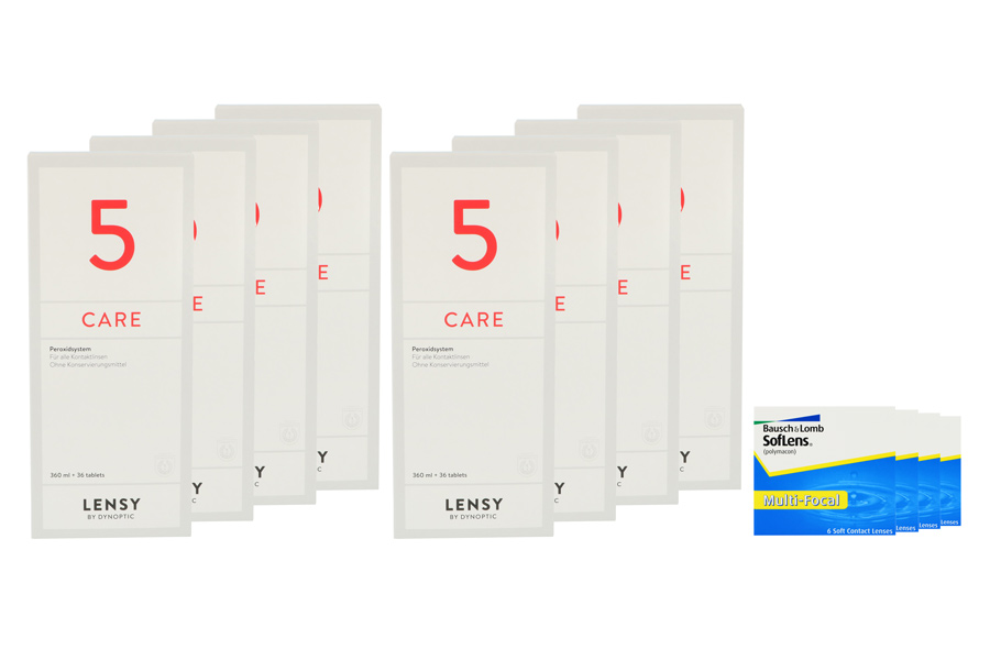 Sparpakete Kontaktlinsen mit Linsenmitteln SofLens Multi-Focal 4 x 6 Monatslinsen + Lensy Care 5 Jahres-Sparpaket