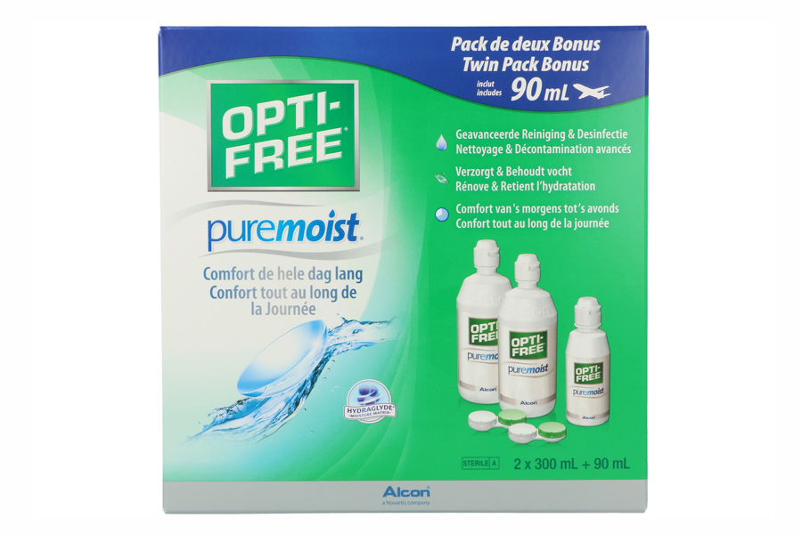 Sparpakete Linsenmittel Opti-Free Pure Moist Multipack 2 x 300ml + 90 ml All-in-One Lösung