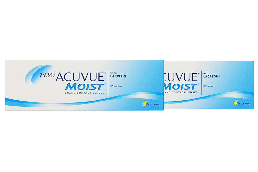 Sphärische Kontaktlinsen 1-Day Acuvue Moist with Lacreon 2 x 30 Tageslinsen von Johnson & Johnson