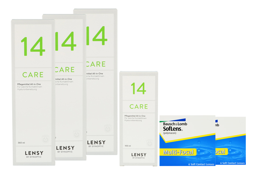 Sparpakete Kontaktlinsen mit Linsenmitteln SofLens Multi-Focal 2 x 6 Monatslinsen + Lensy Care 14 Halbjahres-Sparpaket
