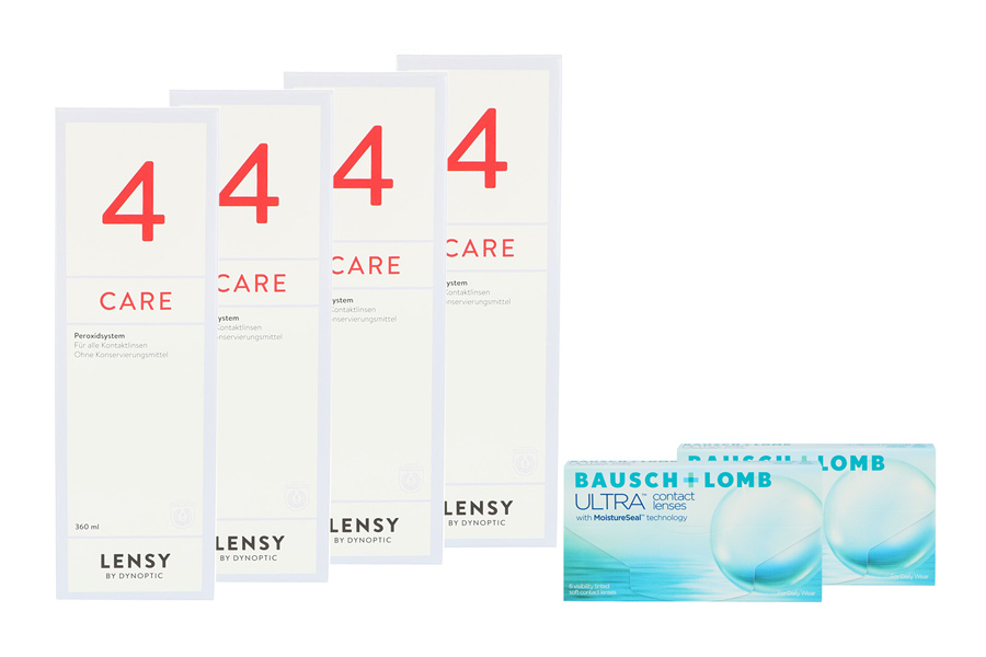 Sparpakete Kontaktlinsen mit Linsenmitteln Ultra 2 x 6 Monatslinsen + Lensy Care 4 Halbjahres-Sparpaket