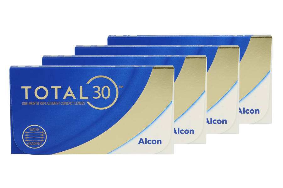 Sphärische Kontaktlinsen Total 30 - 4 x 6 Stück Monatslinsen von Alcon / Ciba Vision