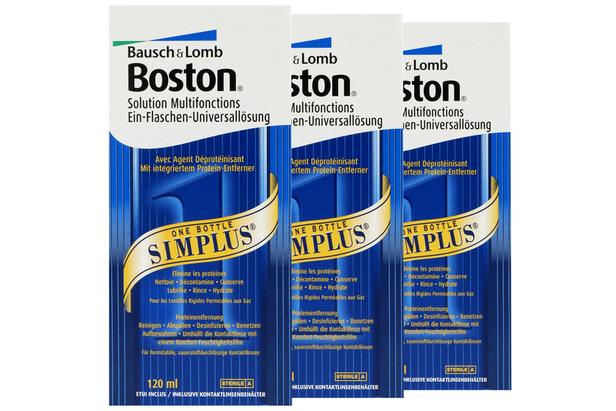 Sparpakete Linsenmittel Boston Simplus 3 x 120 ml Kombilösung