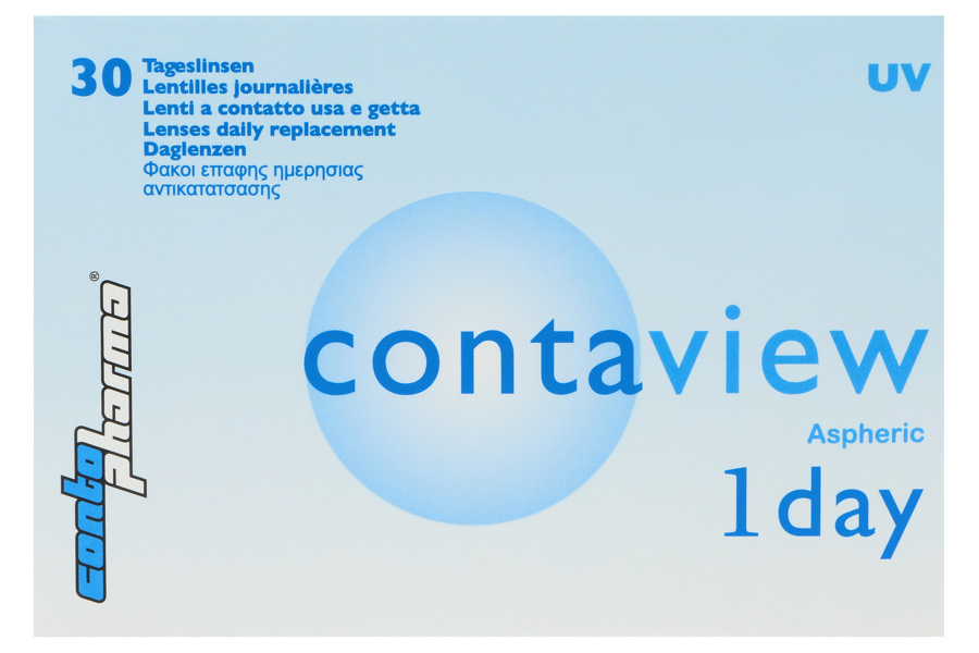 Sphärische Kontaktlinsen Contaview aspheric 1 day UV 30 Stück - Tageslinsen von Contopharma
