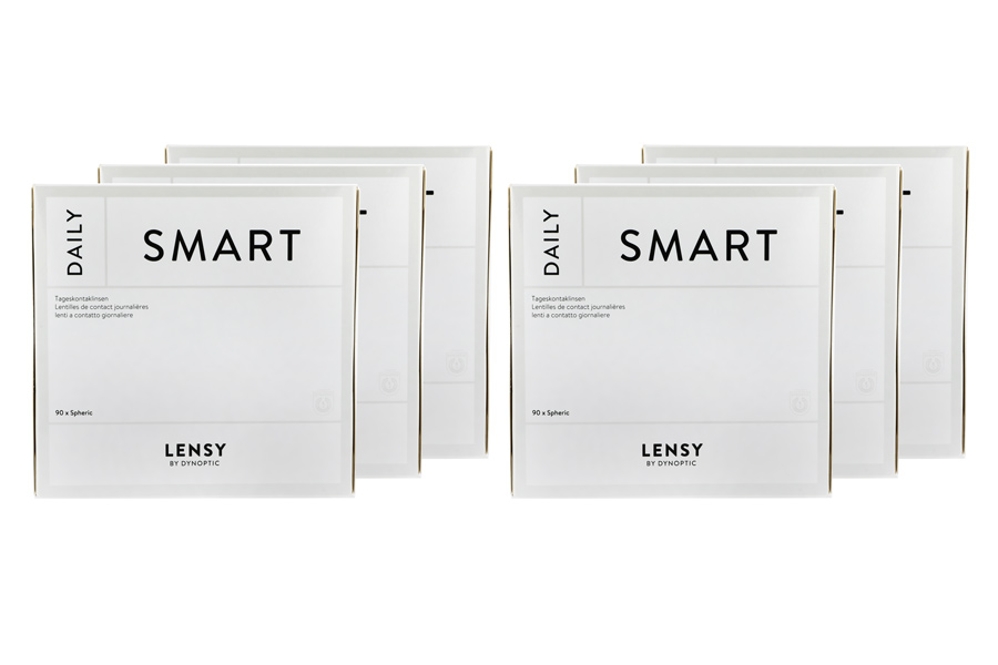 Sphärische Kontaktlinsen Lensy Daily Smart Spheric 6 x 90 Tageslinsen Sparpaket 9 Monate