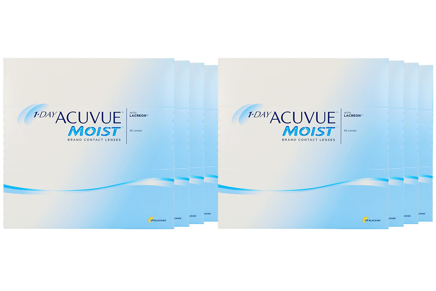 Sphärische Kontaktlinsen 1-Day Acuvue Moist 8 x 90 Tageslinsen Sparpaket für 12 Monate von J&J
