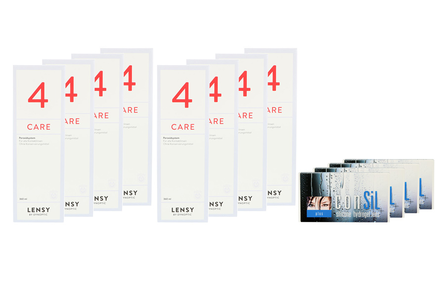 Sparpakete Kontaktlinsen mit Linsenmitteln ConSiL Plus 4 x 6 Monatslinsen + Lensy Care 4 Jahres-Sparpaket