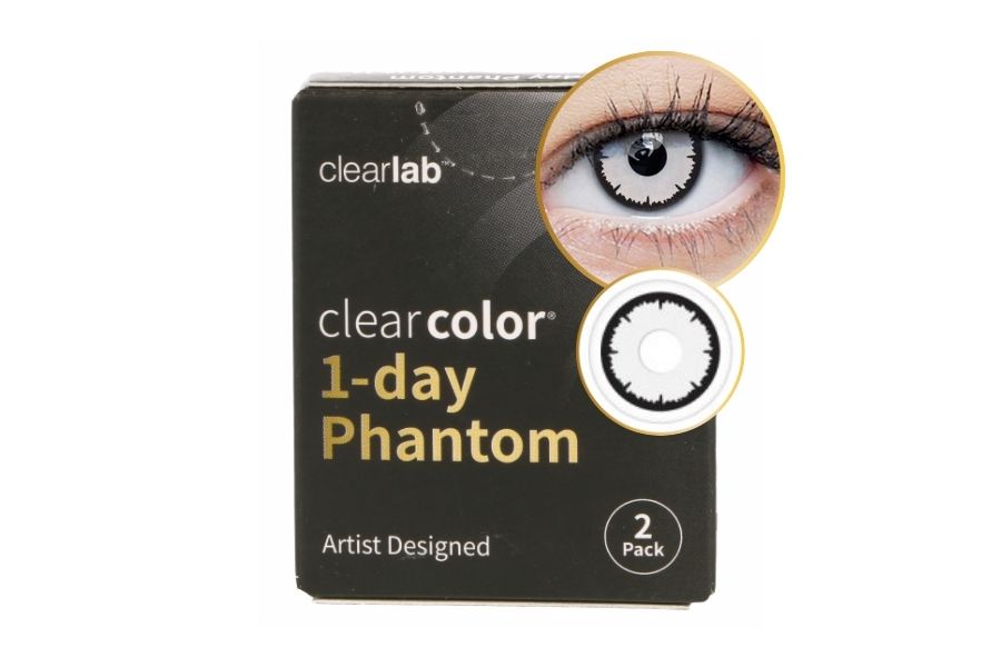 Farbige Kontaktlinsen ohne Stärke Clear Color 1-day Phantom Angelic White farbige Tageslinsen