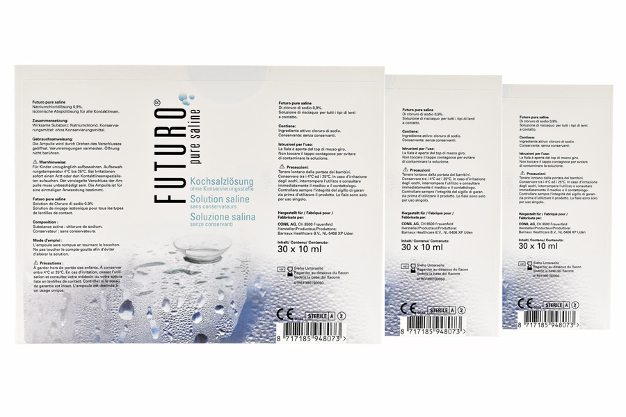Sparpakete Linsenmittel Futuro Pure Saline Unidose 3 x 30 x 10 ml Kochsalzlösung