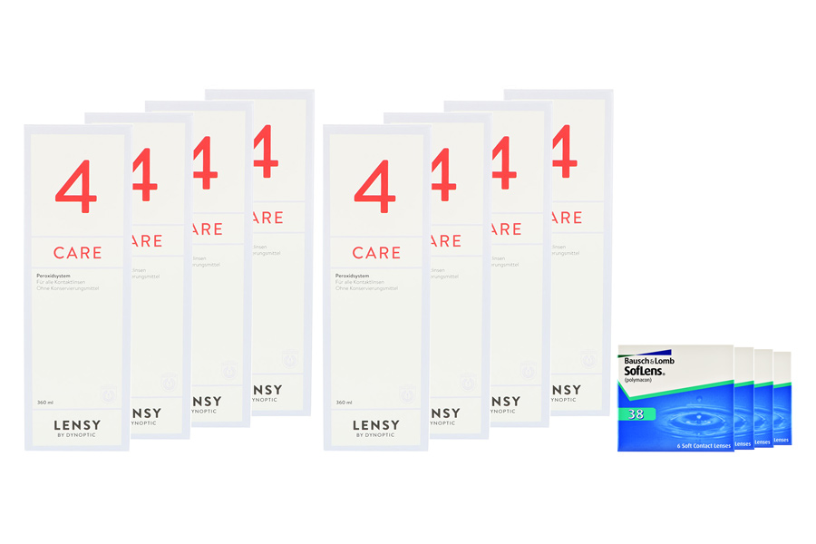 Sparpakete Kontaktlinsen mit Linsenmitteln SofLens 38 4 x 6 Monatslinsen + Lensy Care 4 Jahres-Sparpaket