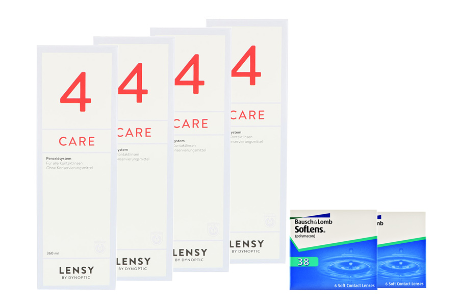 Sparpakete Kontaktlinsen mit Linsenmitteln SofLens 38 2 x 6 Monatslinsen + Lensy Care 4 Halbjahres-Sparpaket