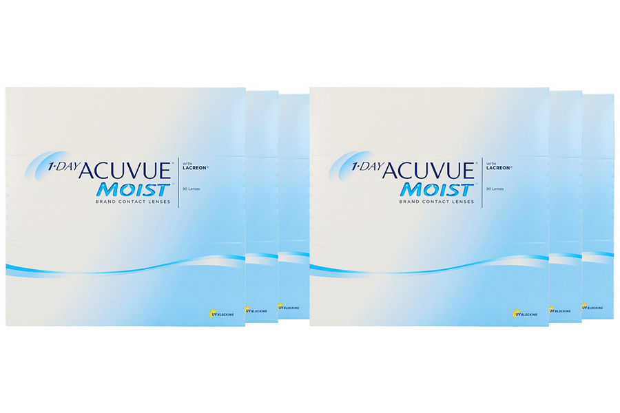 Sphärische Kontaktlinsen 1-Day Acuvue Moist 6 x 90 Tageslinsen Sparpaket für 9 Monate von J&J
