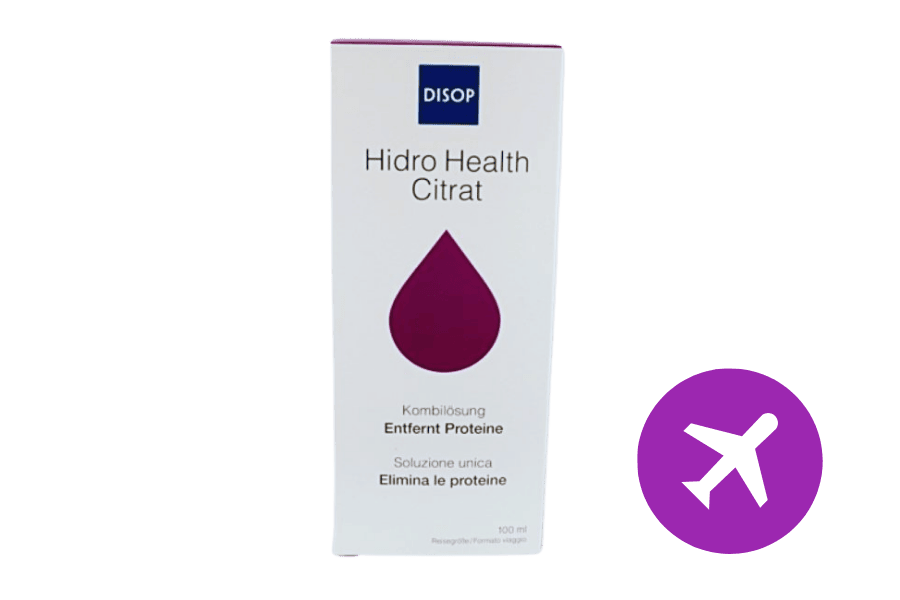 Pflegemittel Hidro Health Citrat Disop 100 ml, All-in-one-Lösung zur Entferung von Proteinen für alle weichen Kon