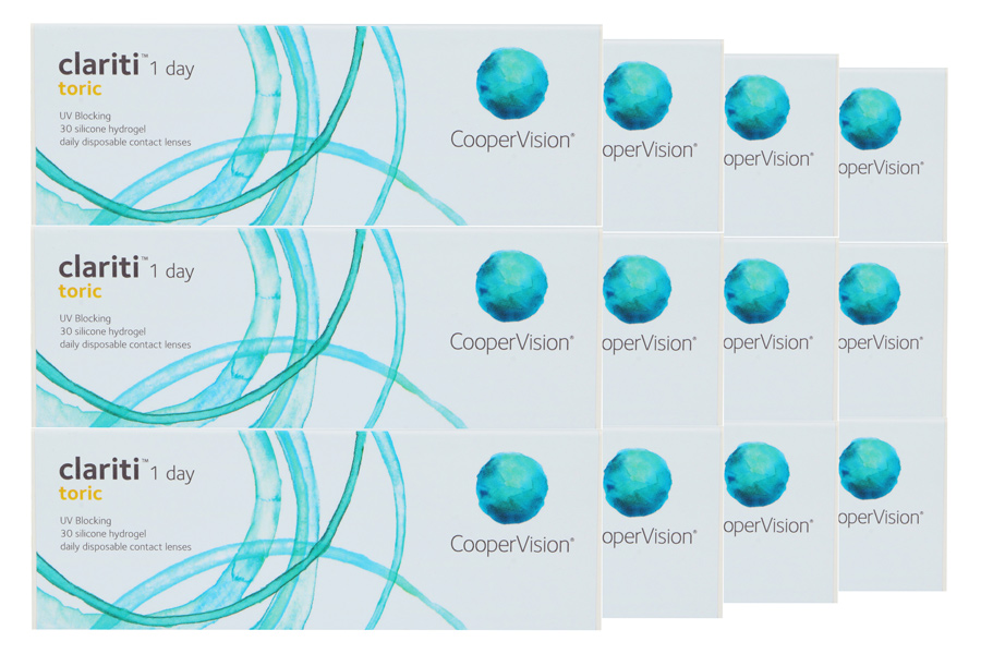 Tageslinsen Clariti 1 day toric 4 x 90 Tageslinsen Sparpaket 6 Monate von Cooper Vision