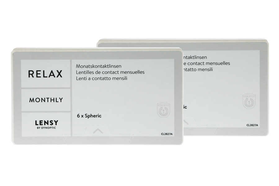 Sphärische Kontaktlinsen Lensy Monthly Relax Spheric 2 x 6 Monatslinsen