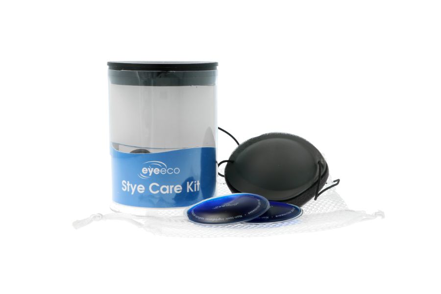 Pflegemittel eyeeco Stye Care Kit Augenklappe für rechtes Auge
