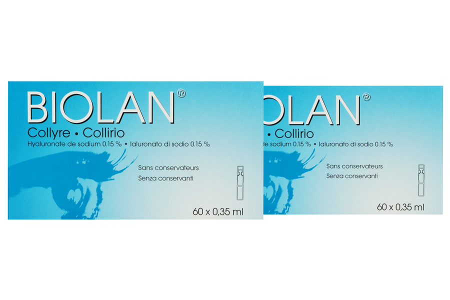 Augentropfen ohne Konservierungsmittel Biolan 2 x 60 x 0.35 ml Augentropfen