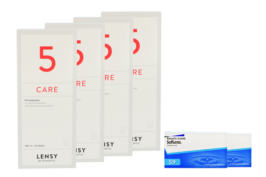 Sparpakete Kontaktlinsen mit Linsenmitteln SofLens 59 2 x 6 Monatslinsen + Lensy Care 5 Halbjahres-Sparpaket
