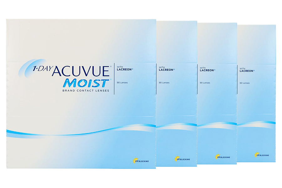Sphärische Kontaktlinsen 1-Day Acuvue Moist 4 x 90 Tageslinsen Sparpaket für 6 Monate von J&J