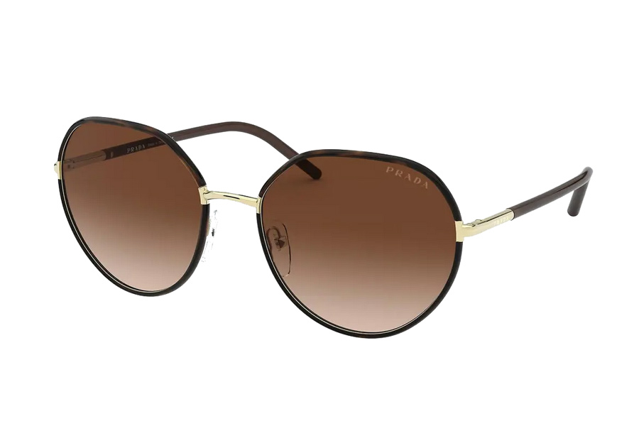 Brillenmarken Prada 65XS 2AU-6S1 Gold / Havanna Sonnenbrille