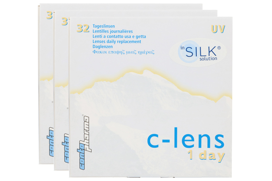 Sphärische Kontaktlinsen c-lens 1 day UV silk 96 Stück - Tageslinsen von Contopharma